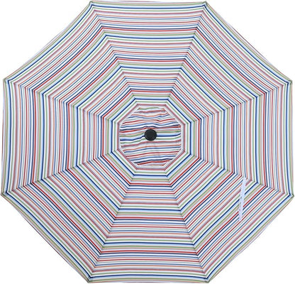 MASTERCANOPY Patio Umbrella 9 ft Replacement Canopy for 8 Ribs-Red and Green Stripes Canopy Only