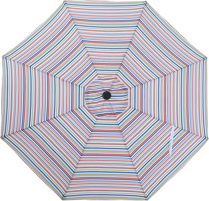 MASTERCANOPY Patio Umbrella 10 ft Replacement Canopy for 8 Ribs-Red&Green Stripe Canopy Only
