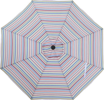 MASTERCANOPY Patio Umbrella 10 ft Replacement Canopy for 8 Ribs-Red&Green Stripe Canopy Only