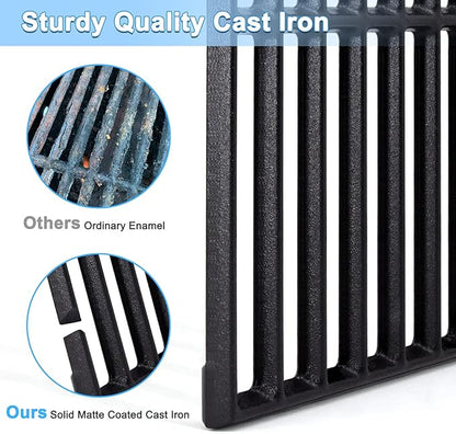 Grill Replacement Parts for Charbroil Performance 2 Burner 463673519, 463625217, 463625219, G470-0002-W1, G470-0003-W1, 18'' Cast Iron Grates, Heat Plates, Burners, Crossover Tubes, Ignitors.