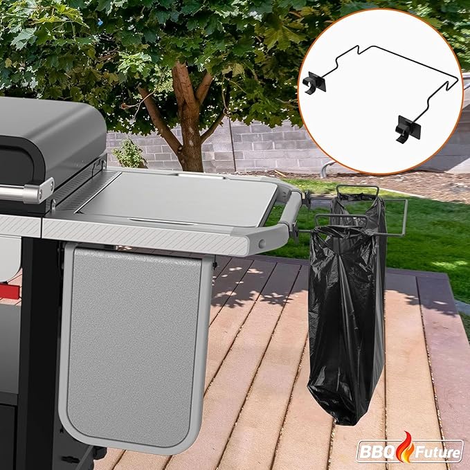 Organizer Kit for Weber Grills - Condiment Caddy, Garbage Bag Holder for Weber Slate Griddle and Spirit Series(2025 Models) Grills, 3400105 Grill Accessories for Works Side Rail, Barbecue Utensils