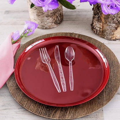 PARTY BARGAINS Argyle Settings Clear Plastic Cutlery Set 2160‑Piece – 1080 Forks, 720 Spoons, 360 Knives – Heavy‑Duty Disposable Utensils for Parties, Weddings, Buffets, BBQs & Catering – BPA Free