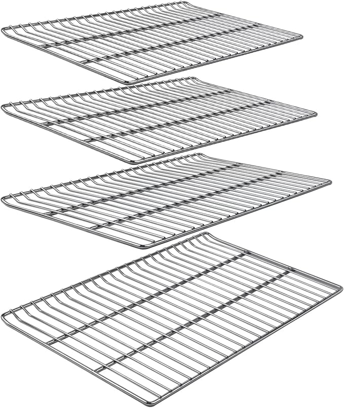 Cooking Grates Replacement Parts for Masterbuilt 40 Inch Electric Smoker, 19.69" x 12.28" Grill Grid, Replace Smoker Racks for Masterbuilt MB20070115, MB20072918, MB20074719, MB20072916, 4 Pack