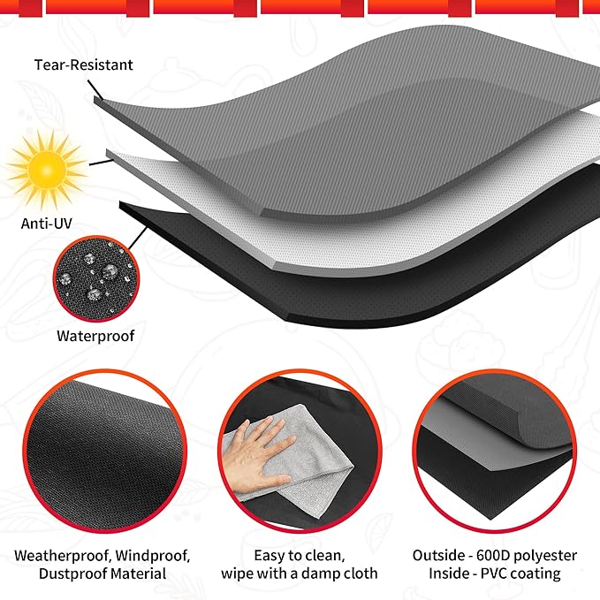 NEXCOVER Kettle Grill Cover-26.5 Inch Charcoal BBQ Smoker Cover Round for Barbecue, Fade & UV Resistant Small Waterproof Weather Resistant Material for Weber 22" Charcoal Grill