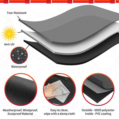 NEXCOVER Kettle Grill Cover-26.5 Inch Charcoal BBQ Smoker Cover Round for Barbecue, Fade & UV Resistant Small Waterproof Weather Resistant Material for Weber 22" Charcoal Grill