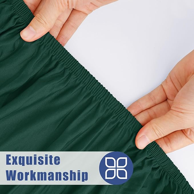 Moosfor 2 Pack Rectangle Spandex Fitted Table Cloth, 4FT Elastic Tablecloth | Washable Picnic Table Cover, Stretch Waterproof Table cloths for Party, Patio, Dining, Kitchen, 30" x 48", Hunter Green