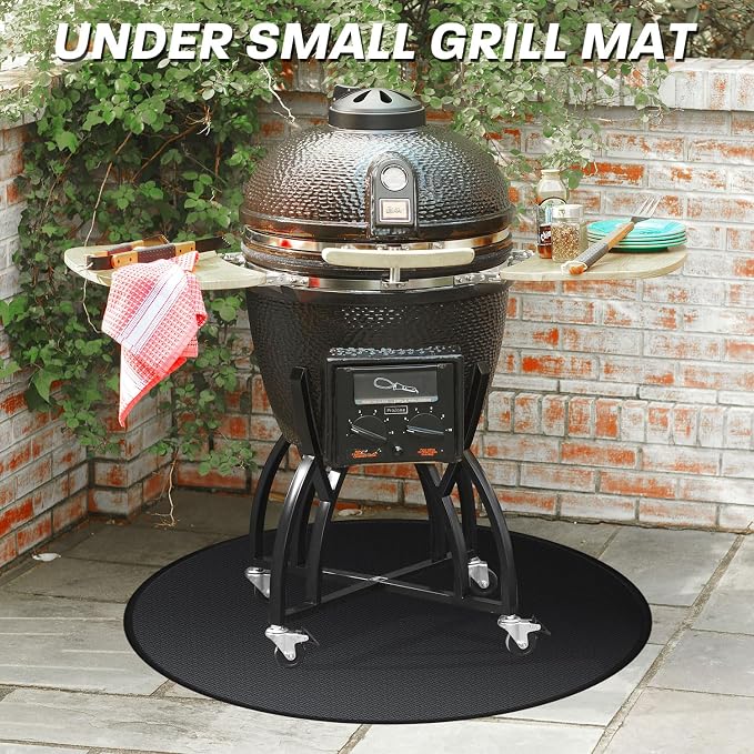48" Fire Pit Mat for Solo Stove Yukon - Round Under Grill Mat | Double-sided Fireproof,Oil & Waterproof,Portable,Easy to Clean,Outdoor Patio Deck Protection,Fireplace,Camping Stove Fire Mat