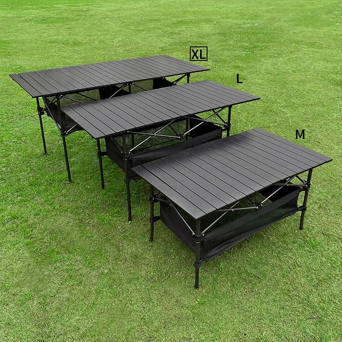 WUROMISE Sanny LargeOutdoor Folding Picnic Camping Table,55"X 27.56"Portable Aluminum Roll-up Table with Storage Carry Bag for RV Travel,Indoor,Outdoor,Camping, Beach,Backyard,BBQ,Party,Patio,Picnic