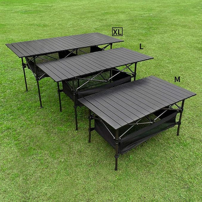 WUROMISE Sanny LargeOutdoor Folding Picnic Camping Table,55"X 27.56"Portable Aluminum Roll-up Table with Storage Carry Bag for RV Travel,Indoor,Outdoor,Camping, Beach,Backyard,BBQ,Party,Patio,Picnic