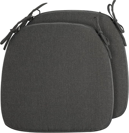 Outdoor Chair Cushions Set of 2,Patio Seat Cushion 17"x16"x2",U-Shaped Dining Chair Cushion 17 by 16 Inch,Water Resistant,Fade-Resistant Chair Pads for Kitchen Garden Furniture(Charcoal Gray)