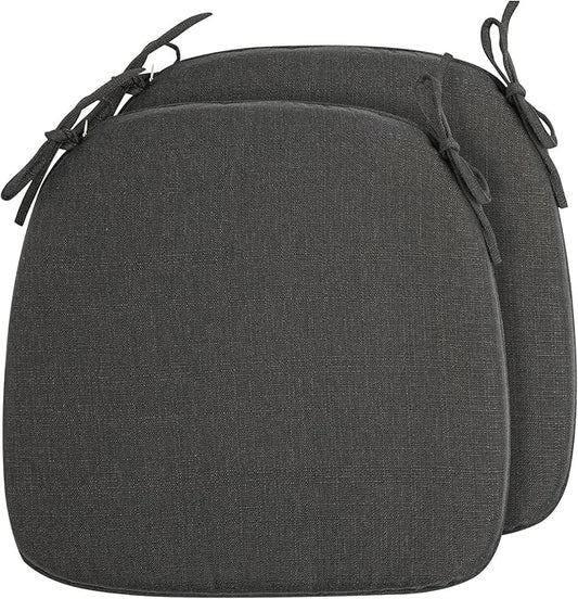 Outdoor Chair Cushions Set of 2,Patio Seat Cushion 17"x16"x2",U-Shaped Dining Chair Cushion 17 by 16 Inch,Water Resistant,Fade-Resistant Chair Pads for Kitchen Garden Furniture(Charcoal Gray)