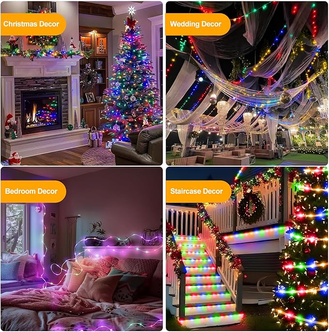 OGORI 262FT 1000LED Fairy Lights Outdoor, Multicolor Fairy String Lights 8 Modes Remote & Timer, IP67 Waterproof Fairy Tree Lights for Bedroom, Wedding, DIY, Centerpiece, Christmas Decorations