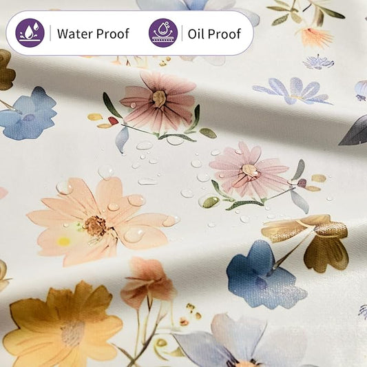 Heavy Duty Vinyl Table Cloth 55 * 108 Rectangular, Oil Proof Thick PVC Table Cover, Wipeable, Waterproof & Heat Resistant - Spring Tablecloth