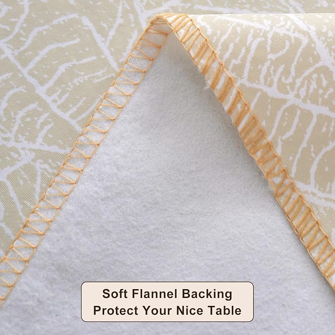 LIBERECOO Heavy Duty Vinyl Tablecloth with Flannel Backing Waterproof Oil-Proof Plastic Table Cloth Stain-Resistant Wipeable Rectangle or Square Table Cover for Indoor and Outdoor 54 x 54 Inch