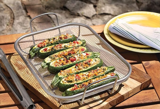 Outset 76359 Stainless Steel Grill Roasting Basket Silver