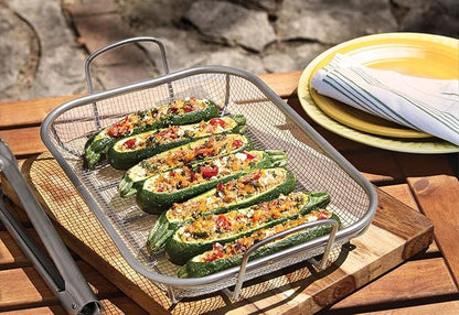 Outset 76359 Stainless Steel Grill Roasting Basket Silver