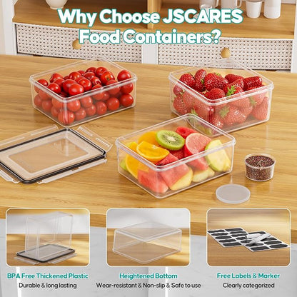 40 Pcs Food Storage Containers with Lids Airtight (20 Lids & 20 Containers) | Reusable Plastic Leakproof Meal-Prep Container for Kitchen Storage Organization Microwave/Dishwasher Safe with Labels & Pen