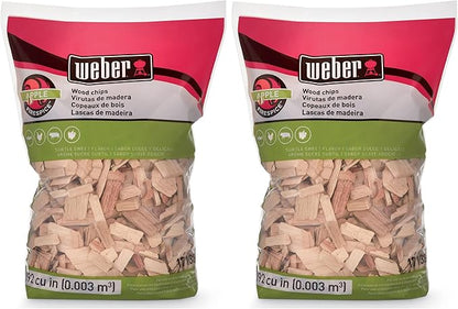 Weber Apple Wood Chips, 2 lb, Pack of 2 | For Grilling and Smoking