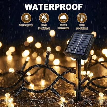 Solar String Lights 2 Pack Total 66FT 200LED Solar Fairy Lights Outdoor Waterproof 8 Modes Twinkle Solar Lights for Patio, Garden Yard Party Wedding Tree Christmas Halloween Decoration, Warm White