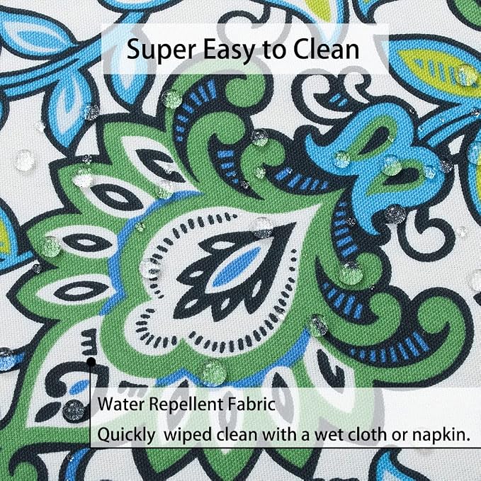 60"x84" Rectangle Tablecloth with Umbrella Hole and Zipper, Washable Waterproof Wrinkle Free Zippered Patio Table Cloths Table Covers for Spring, Party, Backyard, Picnic, BBQS (Botanical Blue Green)