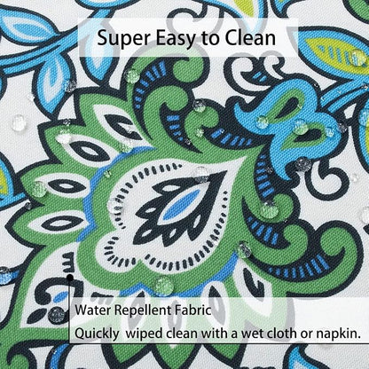 60"x84" Rectangle Tablecloth with Umbrella Hole and Zipper, Washable Waterproof Wrinkle Free Zippered Patio Table Cloths Table Covers for Spring, Party, Backyard, Picnic, BBQS (Botanical Blue Green)