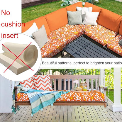 NettyPro Outdoor Cushion Slipcovers Set 4, Waterproof Patio Chair Seat Cushion Slip Cover, Replacement Cover Only, 20 x 18 x 4 Inch