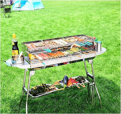Charcoal Grill Folding Stainless Steel Barbecue Grill Charcoal Outdoor 5 People Or More Barbecue Rack Tools BBQ Grill
