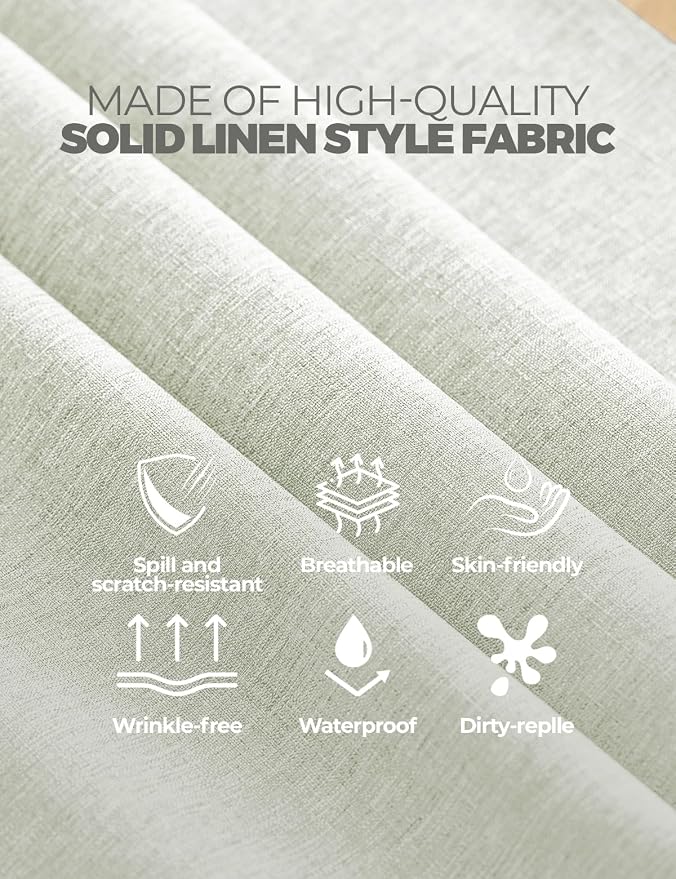 Decorelia Extra Long Rectangle Linen Farmhouse Tablecloth for 10ft Table,Dirty-repel Easy to Clean Banquet Burlap Tablecloths for Dining& Kitchen Table(Oblong, 60 x 144 Inch (12-14 Seats), Light Grey)