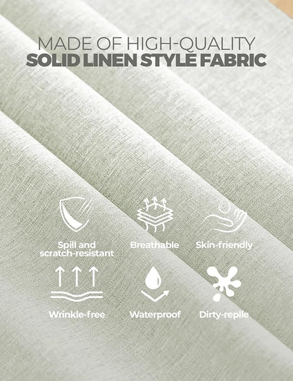 Decorelia Extra Long Rectangle Linen Farmhouse Tablecloth for 10ft Table,Dirty-repel Easy to Clean Banquet Burlap Tablecloths for Dining& Kitchen Table(Oblong, 60 x 144 Inch (12-14 Seats), Light Grey)