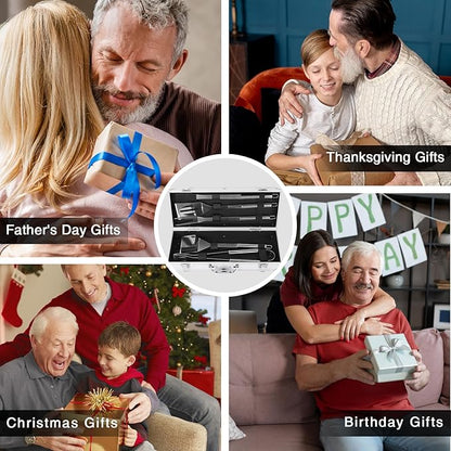 Grandpa Gifts for Fathers Day - Heavy Duty BBQ Grilling Accessories Kit for Outdoor Grill - Best Grandpa Gifts for Birthday Christmas