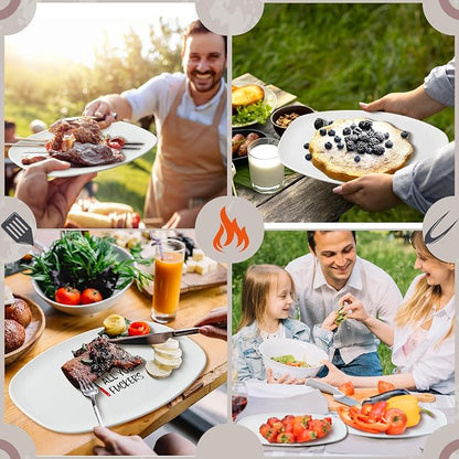 R HORSE Funny Melamine Grill Platter Gift, Barbecue White Oval Serving Tray | Christmas, New Year, Birthday Gift for Men, Dad, Boyfriend, Ideal for Appetizer Dessert Charcuterie Outdoor Indoor Party