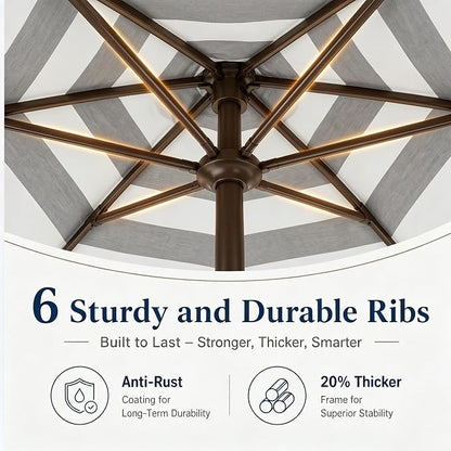 7.5ft Patio Umbrella, Outdoor Table Market Umbrella with Smooth Crank Lift, 6 Windproof Fiberglass Ribs, UPF50+ UV Protection for Deck, Pool, Garden and Backyard