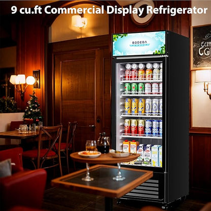 BODEGA BODEGACOOLER Commercial Beverage Refrigerator and Cooler, Commercial Merchandiser Refrigerator with Soft LED Light, Adjustable Shelves, Display Cooler with 192 cans & 120 bottles,9.0 Cu.Ft.