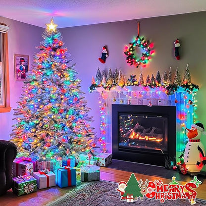 JMEXSUSS 132ft 400 LED Christmas Lights Indoor Outdoor Waterproof | 8 Modes Multicolor Christmas Tree Lights Plug in with Remote, Twinkle String Light for Bedroom Party Tree Christmas Decor