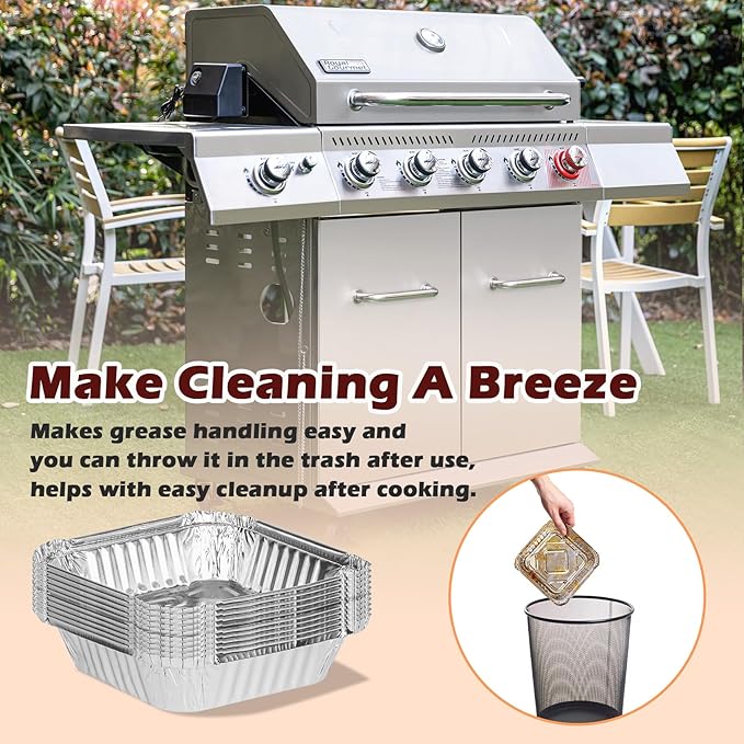 Grease Tray Liner for Royal Gourmet GA Series Propane Gas Grill Drip Pan Liner Barbecue Parts, Disposable Aluminum Foil Grease Cup for Royal Gourmet GA5401T GA5404S GA6402S Grill Accessories, 20 Pack