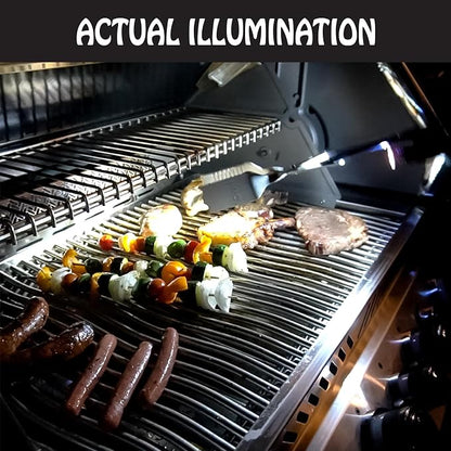 Clip-On LED Pocket Grill Light by BBQ Croc, 2-Pack, Hands-Free Mini Flashlight with Clip, Ultra-Bright 9 LED, Snaps to Hats Tools Shoes & More, Batteries Included