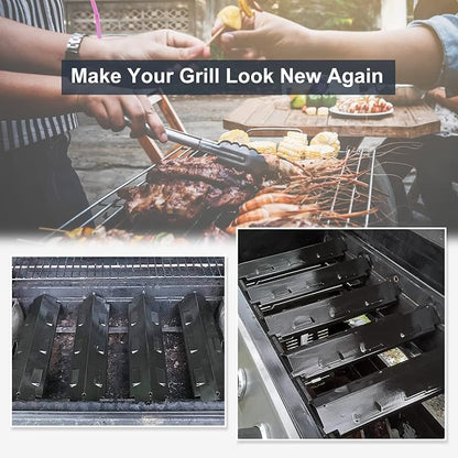 Criditpid Grill Replacement Parts for Charbroil 463230515, 463230512, 463230513, 463230514, 463239915, 463230511 Models, Grill Heat Plate Tent Shield, Pipe Burner Tubes and Crossover Tubes
