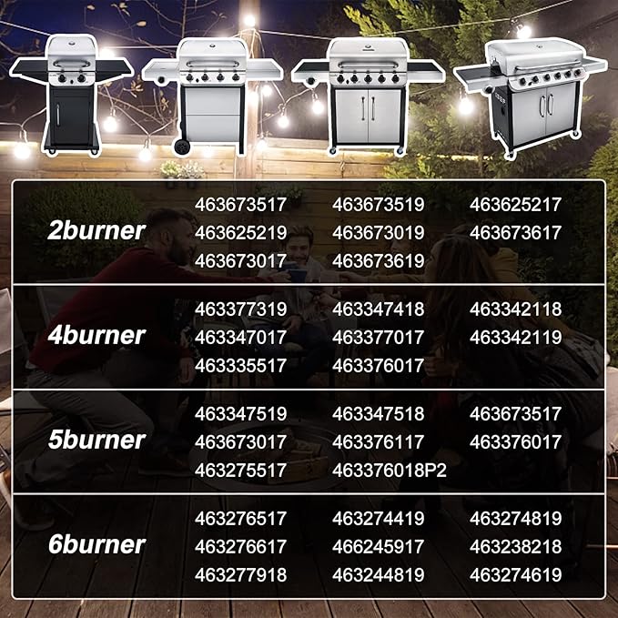 Uniflasy Grill Replacements for Charbroil Performance 6 Burner 463276517 463244819 463274419 463274819 463238218 463276617 Gas Grill,5 Burner 463347519 463347518 Heat Plate Burner Crossover Tube