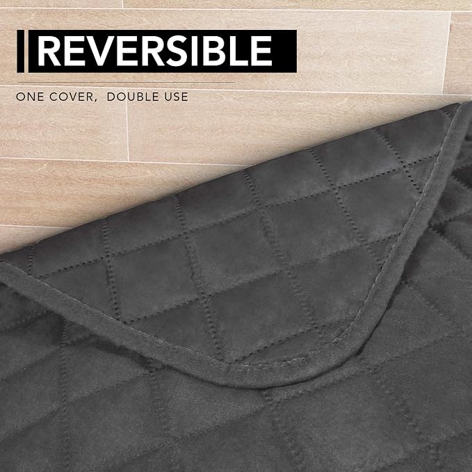 Easy-Going Sectional Couch Covers for Dogs L Shape Sofa Cover Reversible Sofa Slipcover Chaise Lounge Cover Furniture Protector Cover for Pets Dog Cat (42 x 68 inches, Dark Gray/Dark Gray) | Soft Sofa Slipcover For Dogs, Fits Left/Right Chaise Lounge P...