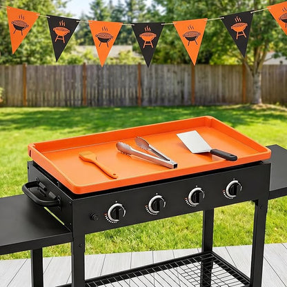 Silicone Griddle Mat for Blackstone Accessories, Waterproof Dustproof Anti-Warping UV-Resistant Full-Wrap Criddle Cover, 22" All-Encompassing Coverage Duty Griddle Mat (Full Coverage: Orange, 22 Inch)