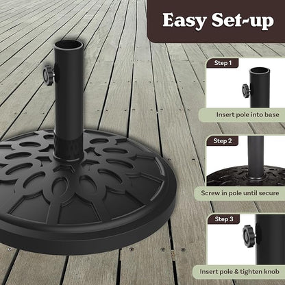 Pure Garden Outdoor Umbrella Base, 19lb, Black