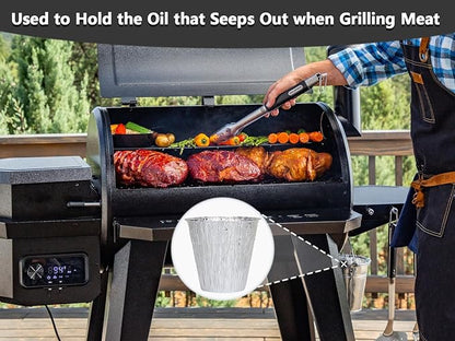 20-Pack Disposable Foil Liners for Traeger Timberline XL Pellet, for Pit-Boss, for Camp Chef, for Oklahoma Joe's, Grease Bucket & Drip Tray Liners, Fits Pellet Grill Accessories