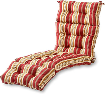 Greendale Home Fashions 72 x 22-inch Outdoor Chaise Lounge Cushion, Tuscan Stripe