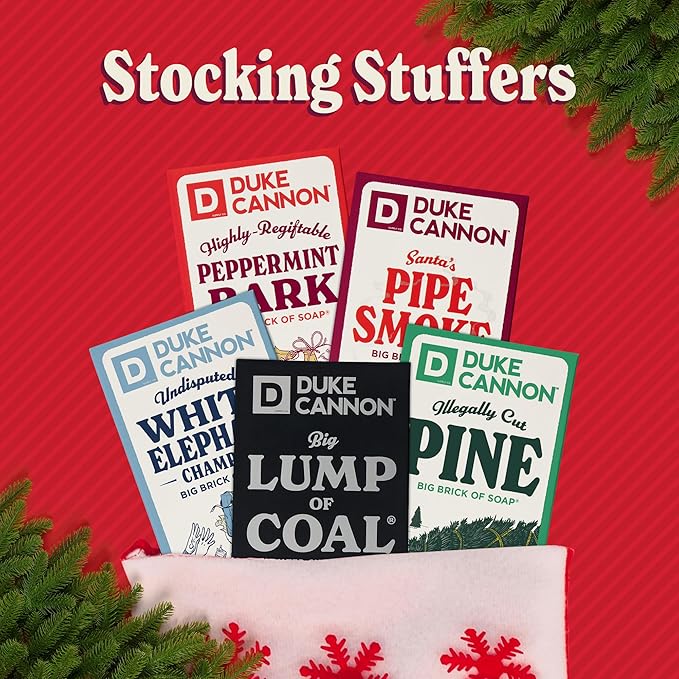Duke Cannon Supply Co. Big Brick of Soap Bar for Men Holiday Edition - Illegally Cut Pine (Fresh Split Pine Scent), 10 oz. (3 Pack)
