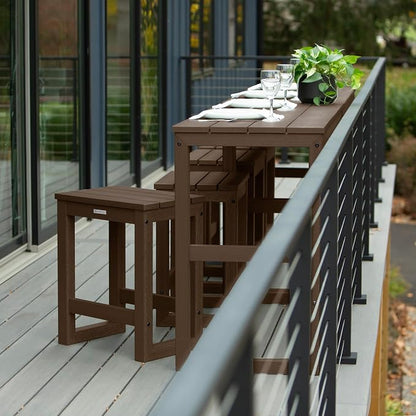 highwood Monroe 6-Piece Counter Height Modern Balcony Set, 2 Tables and 4 Stools, Weathered Acorn