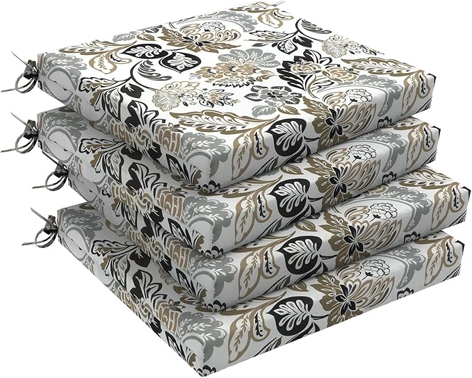 DYTXIII Set of 4 Outdoor Chair Cushions, Water Resistant 18.5"x16"x2" Square Seat Cushion for Patio Dining Chairs, High-Density Replacement Pads for Indoor Outdoor Furniture - Dailey Tan