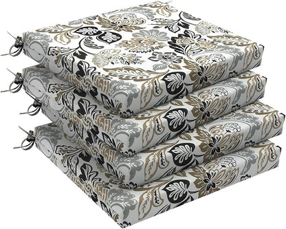 DYTXIII Set of 4 Outdoor Chair Cushions, Water Resistant 18.5"x16"x2" Square Seat Cushion for Patio Dining Chairs, High-Density Replacement Pads for Indoor Outdoor Furniture - Dailey Tan