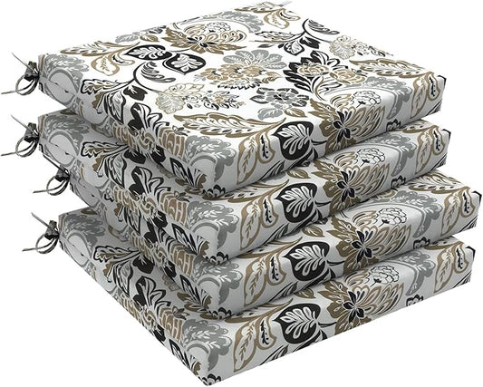 DYTXIII Set of 4 Outdoor Chair Cushions, Water Resistant 18.5"x16"x2" Square Seat Cushion for Patio Dining Chairs, High-Density Replacement Pads for Indoor Outdoor Furniture - Dailey Tan