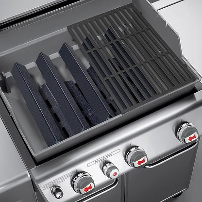 Grill Parts for Weber Genesis 300 Grills with Front Control Knob, Grill Grates for Genesis E310 S310 E/S320 E/S330, 17.5" Flavorizer Bars&Heat Deflectors, 19.5" Grill Grates for Weber 7524 7621 65505