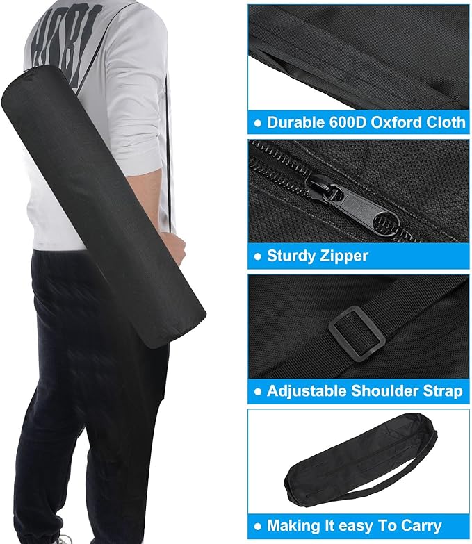 PATIKIL 22x4x4 Inch Grill Storage Tool Bag, Grilling Tools BBQ Bag for Grill Utensil Storage 600D Oxford Foldable Tripod Carry Bag with Adjustable Shoulder Strap for Outdoor Camping